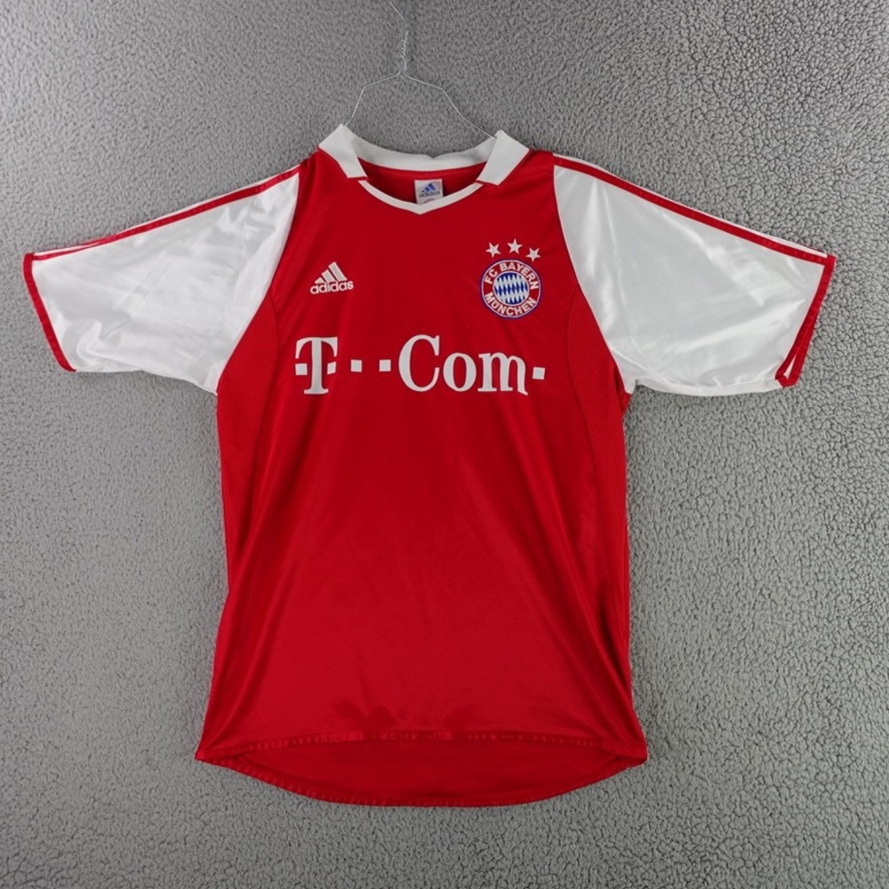 FC Bayern Munich Jersey Mens Small Red 2004 2005 Adidas T-Com Home Soccer‎ Shirt